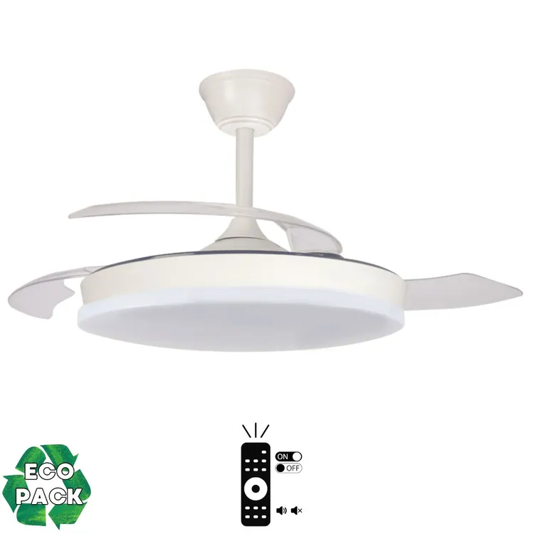 Pack de 2 Ventiladores de Techo con Luz LED, Motor DC 48W, Regulables, 3 Temperaturas de Color, 5280 lm-Envío gratuito