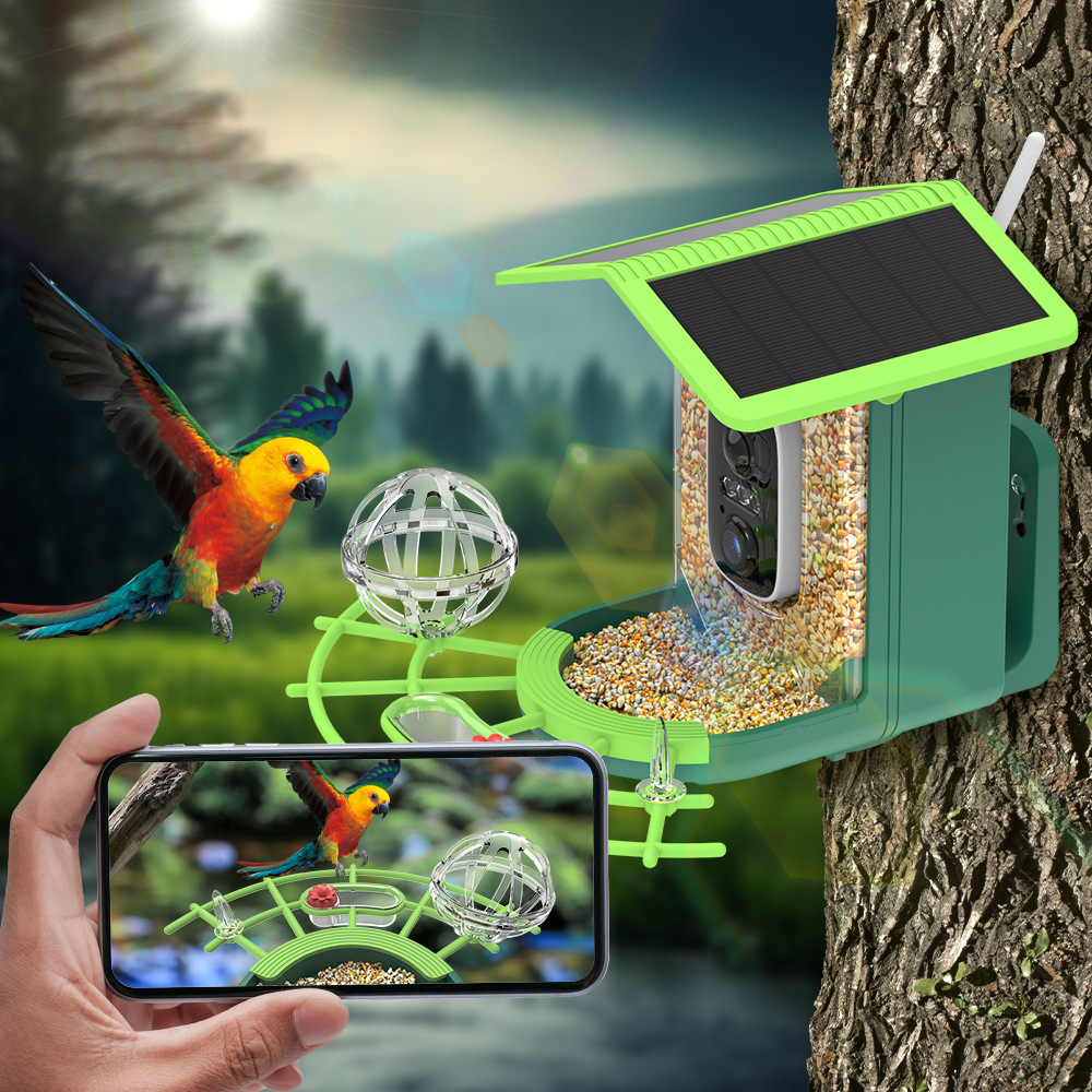 Mangiatoia intelligente per uccelli con AI