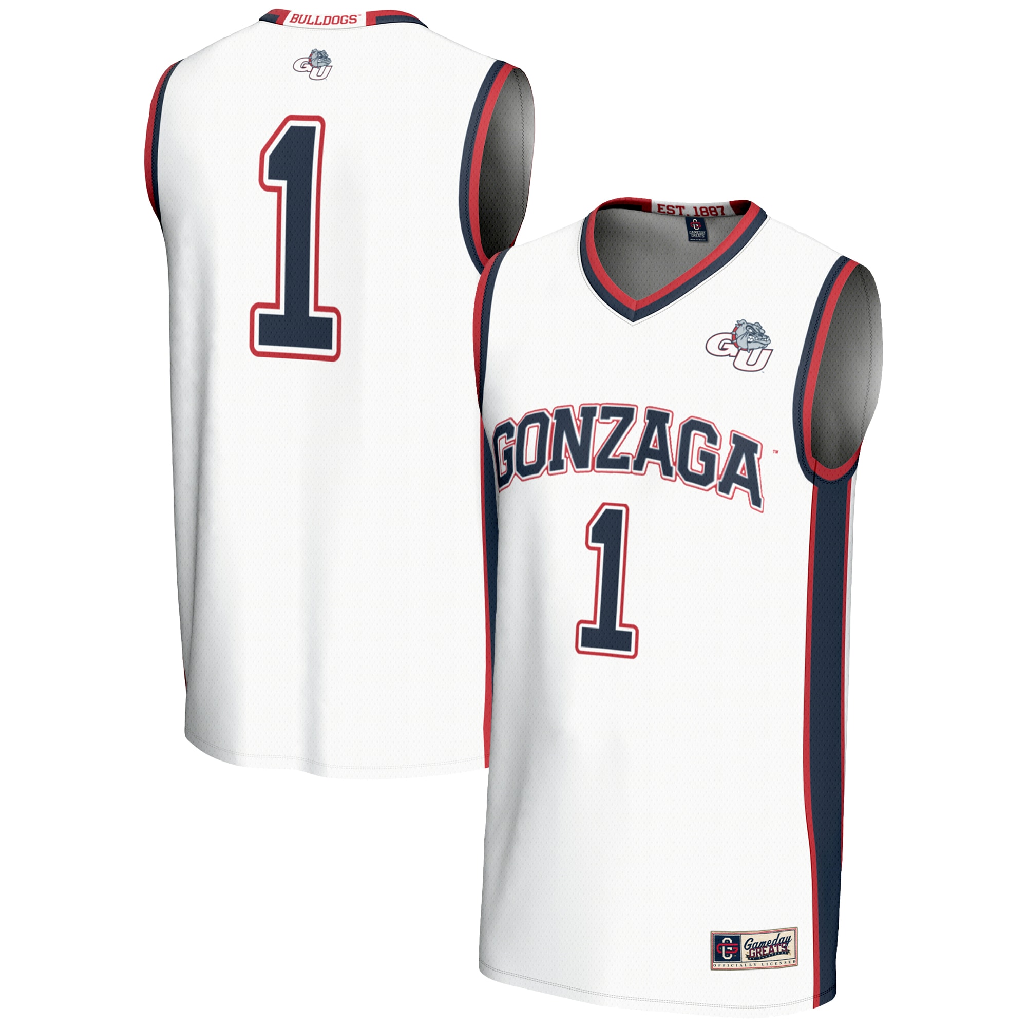 Men's Gonzaga Bulldogs White Jersey