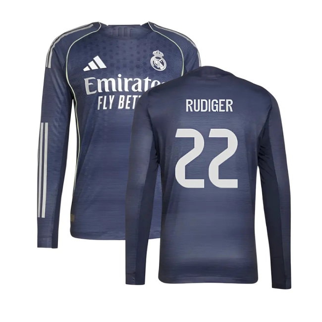 Men's Real Madrid 2025/26 Away Long Sleeve Jersey