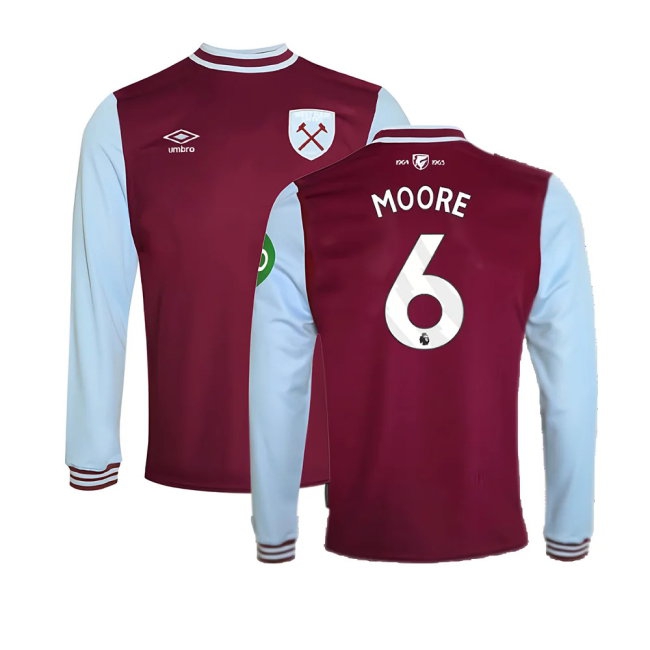 Kids' West Ham 2024/25 Home Long Sleeve Jersey
