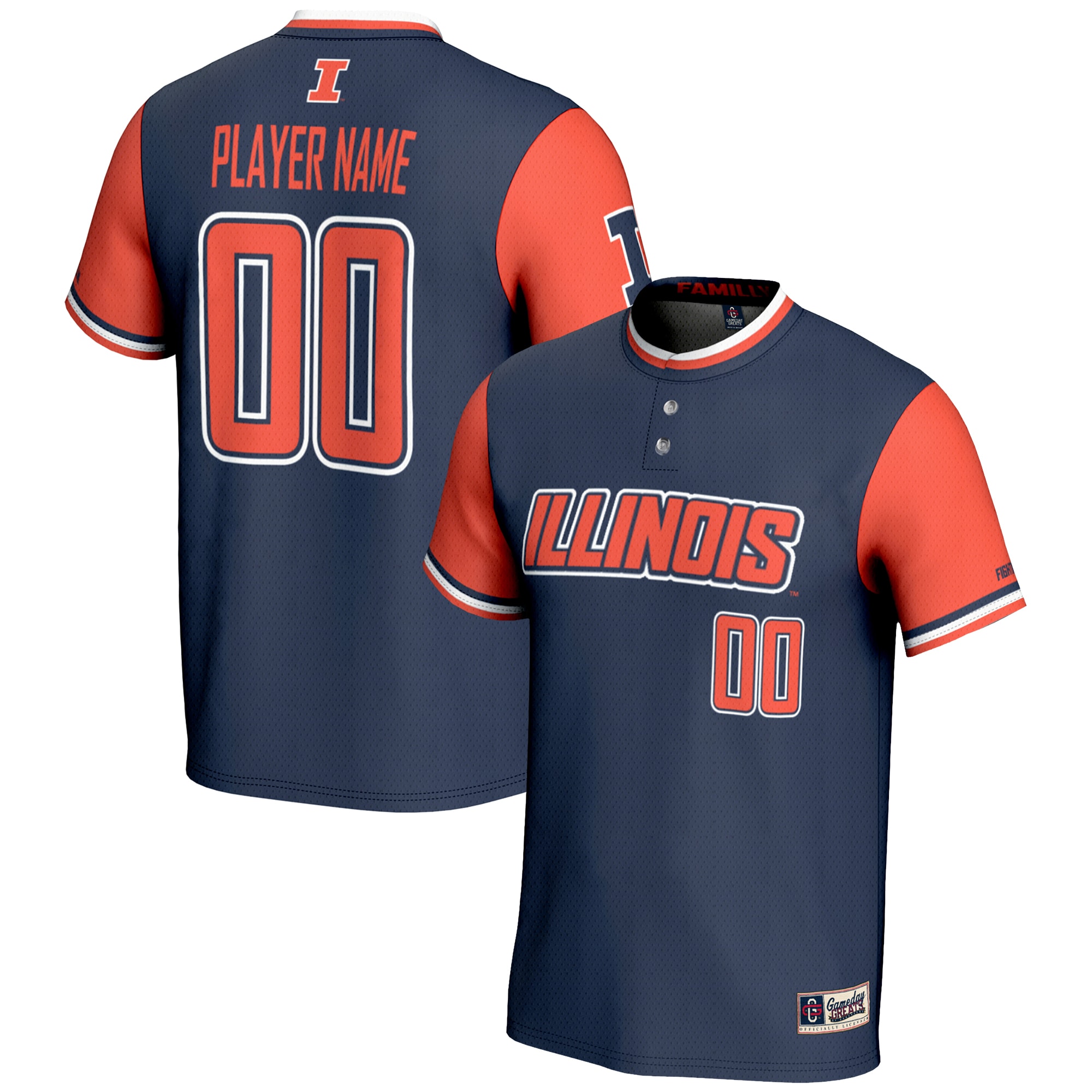 Kids' Illinois Fighting Illini Navy Player Jersey
