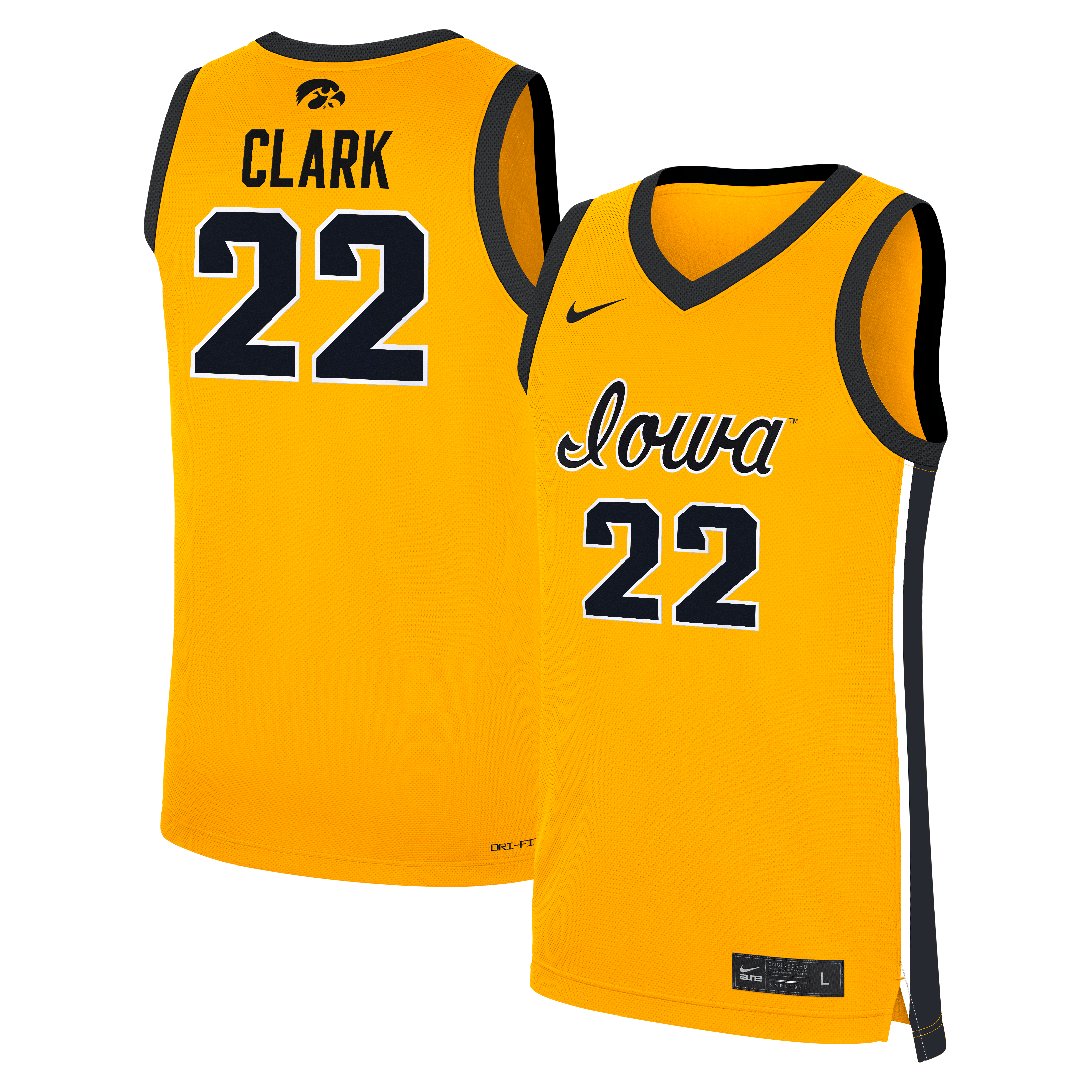 Women's Clark Iowa Hawkeyes Gold Replica Jersey
