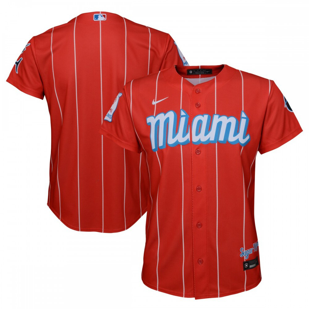 Kids' Miami Marlins Red City Replica Jersey