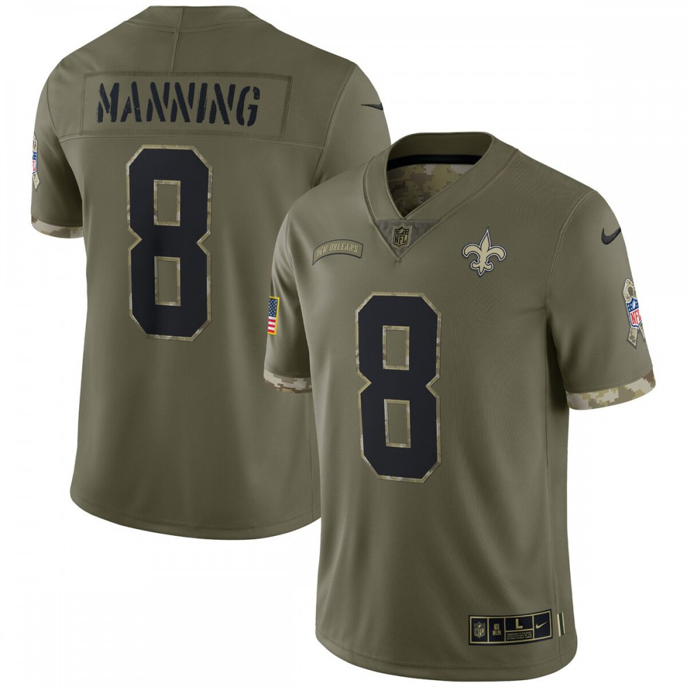 Men's New Orleans Saints 2022 Olive Salute Limited Jersey