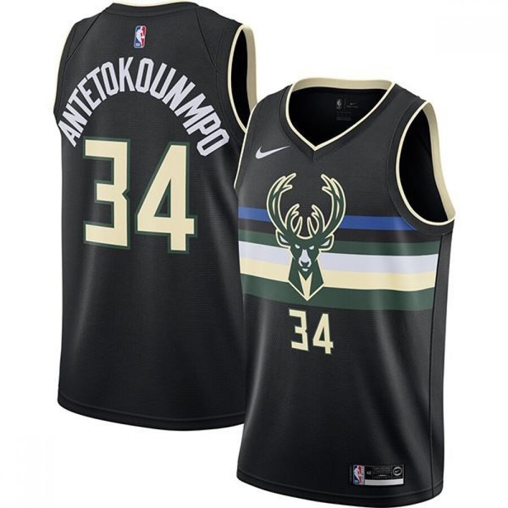 Kids' Milwaukee Bucks 2020 Black Statement Swingman Jersey