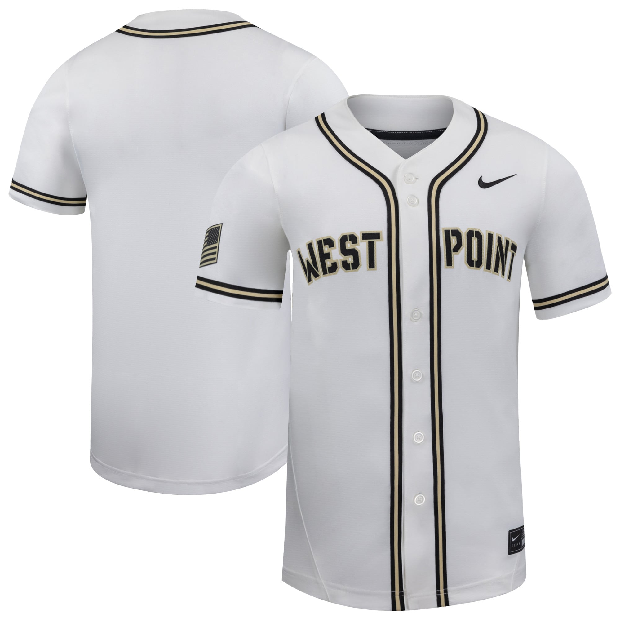 Men's Army Black Knights White Replica Jersey