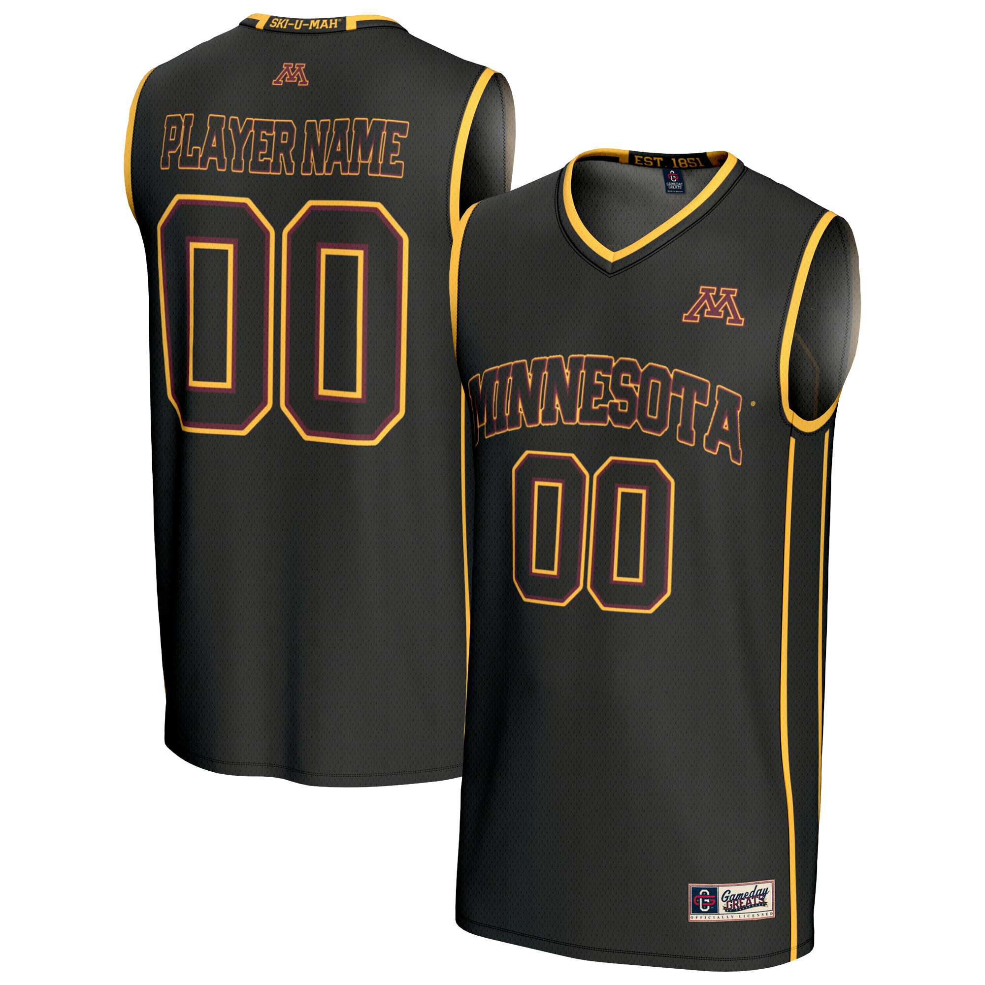 Kids' Minnesota Golden Gophers Black Player Jersey
