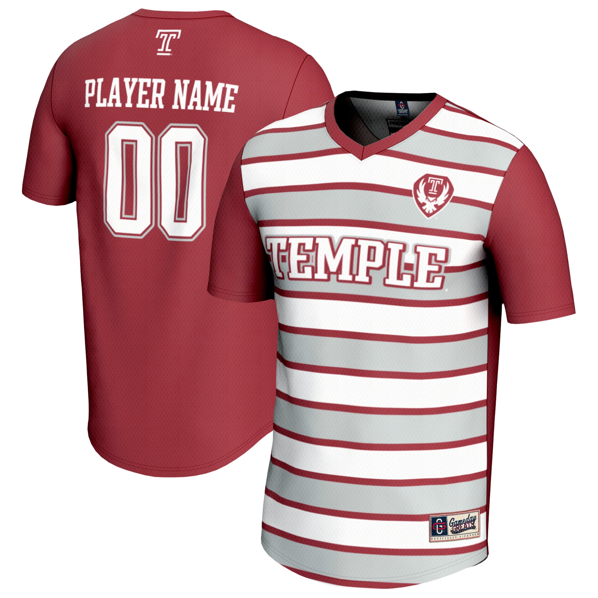 Kids' Temple Owls White Player Jersey