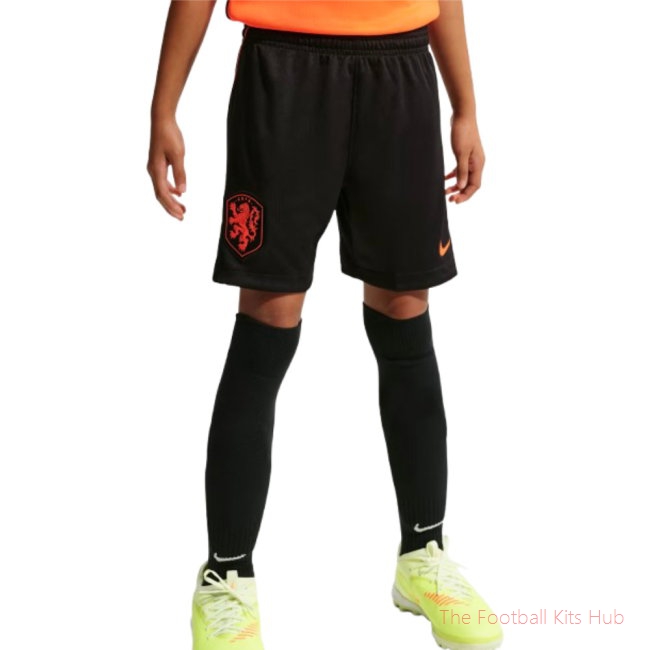 Kids' Netherlands 2026/27 Black Home Shorts