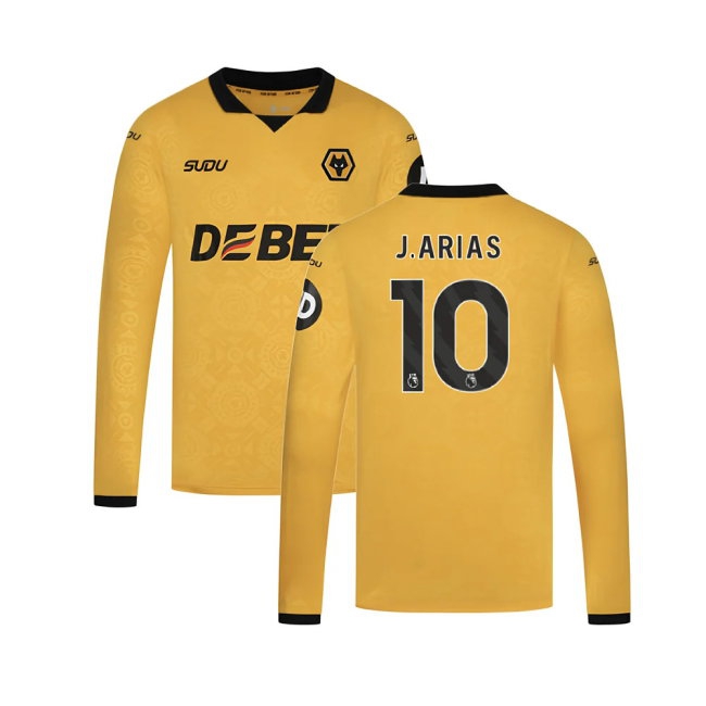 Kids' Wolves 2025/26 Home Long Sleeve Jersey
