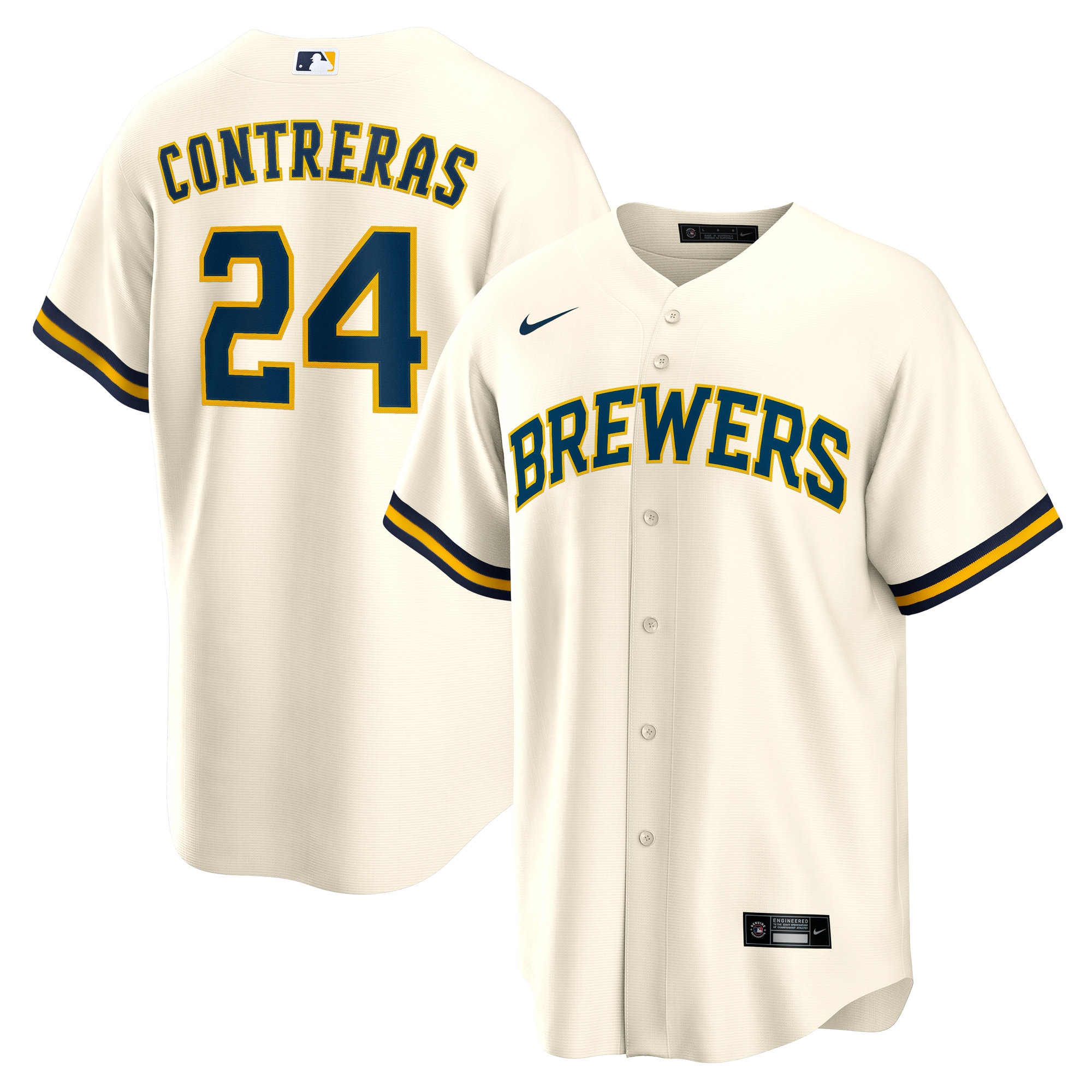 Men's Milwaukee Brewers Cream Replica Jersey