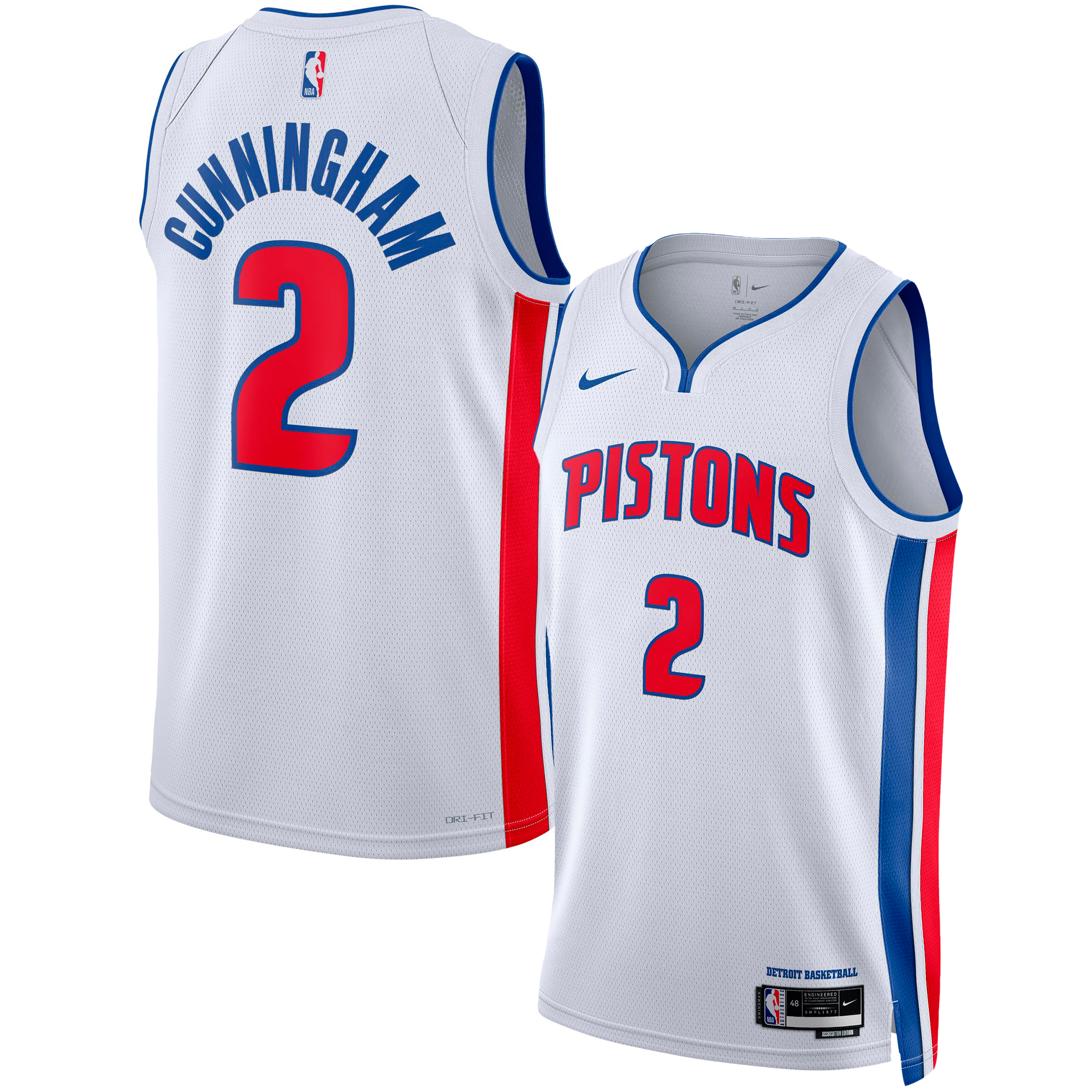 Men's Detroit Pistons White Swingman Jersey