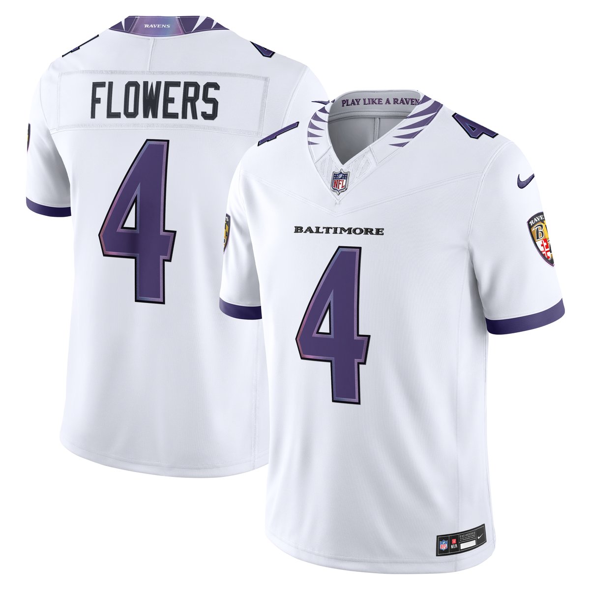 Women's Baltimore Ravens White Stitched Limited Jersey