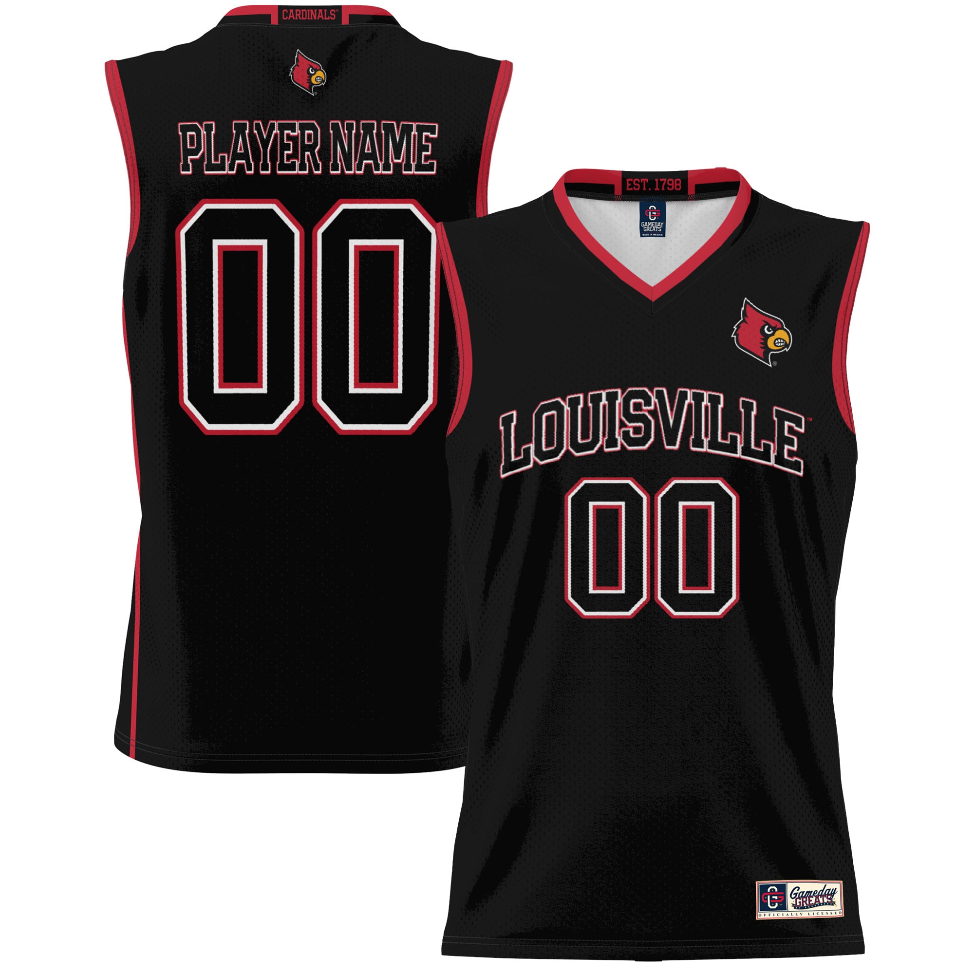 Men's Louisville Cardinals Black Player Jersey