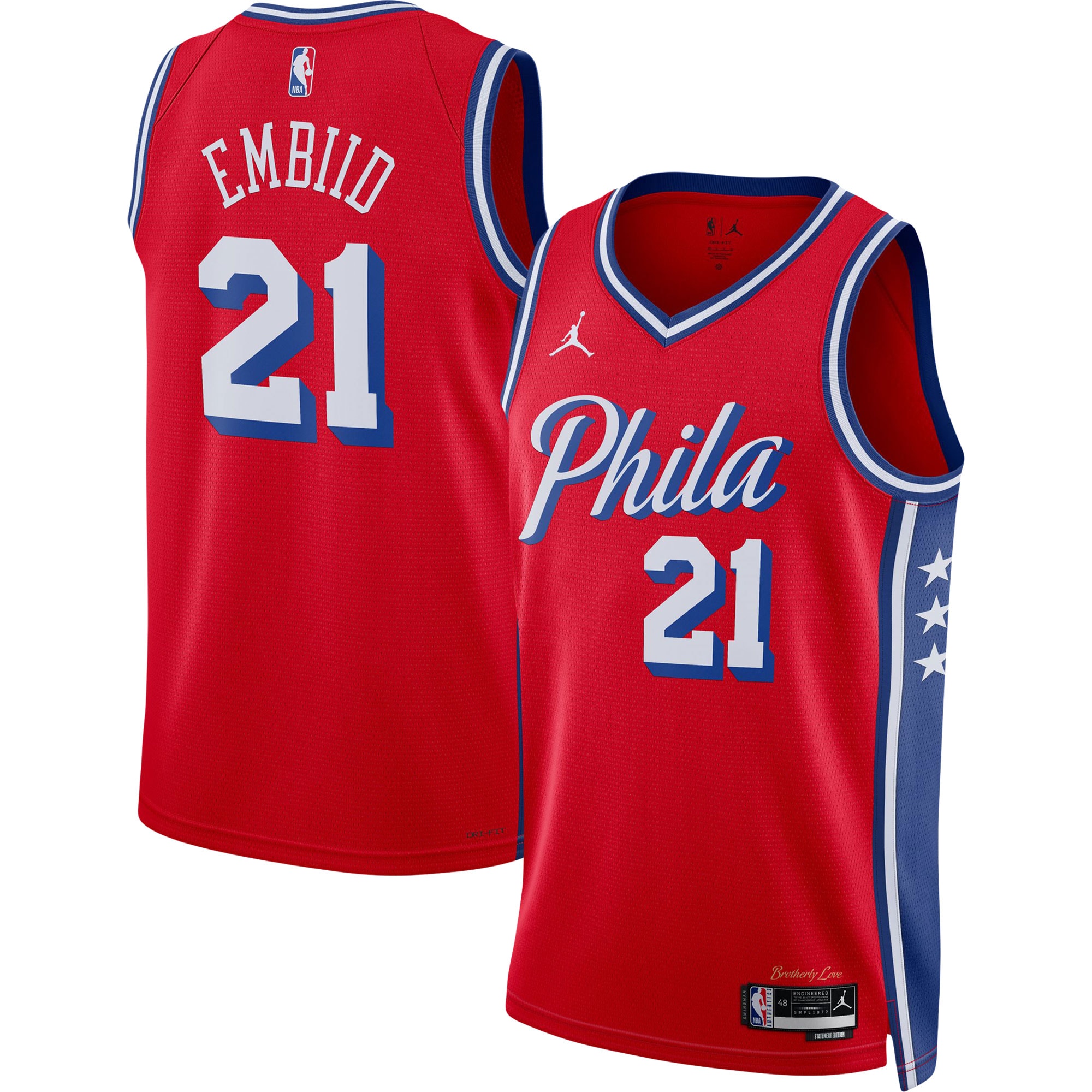 Kids' Philadelphia 76ers Red Statement Swingman Jersey