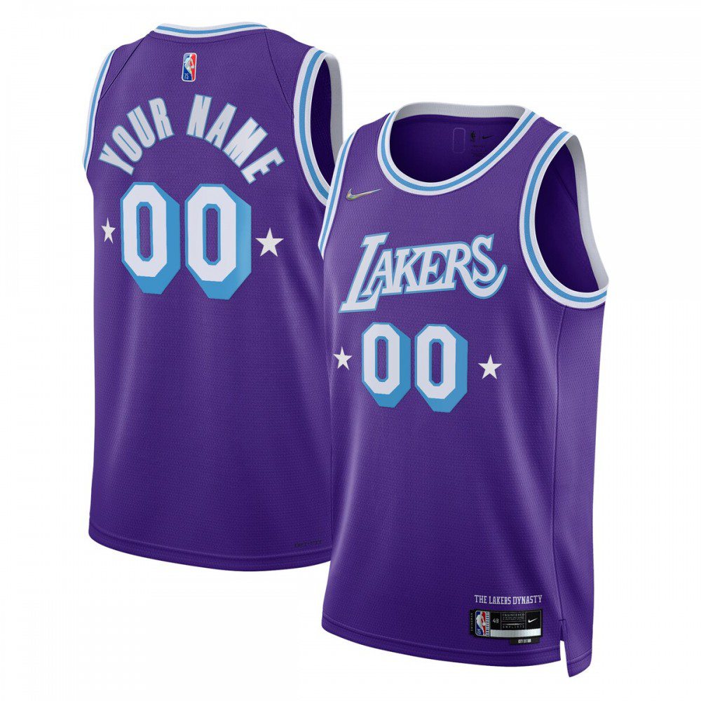 Men's Los Angeles Lakers 2021/22 Purple City Swingman Jersey
