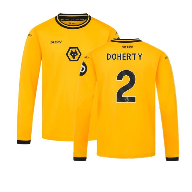 Kids' Wolves 2024/25 Home Long Sleeve Jersey