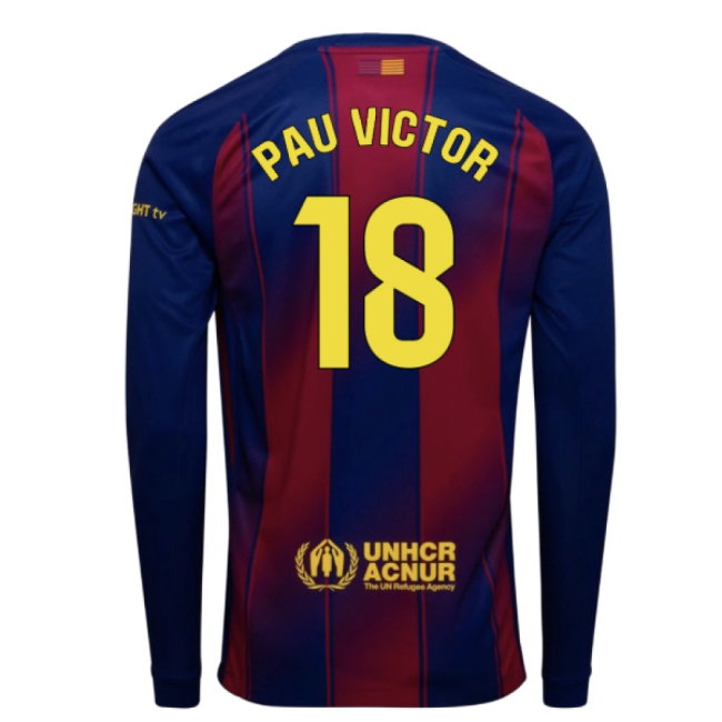 Men's Barcelona 2025/26 Home Long Sleeve Jersey