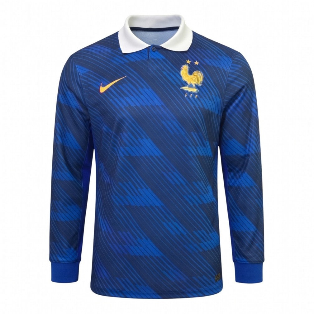 Kids' France 2026 Blue Home Long Sleeve Jersey