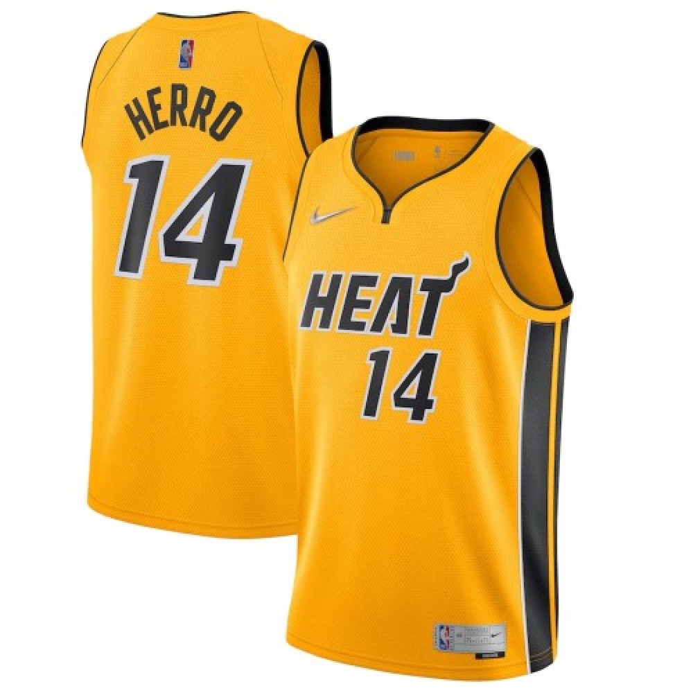 Men's Miami Heat 2020/21 Yellow Swingman Jersey