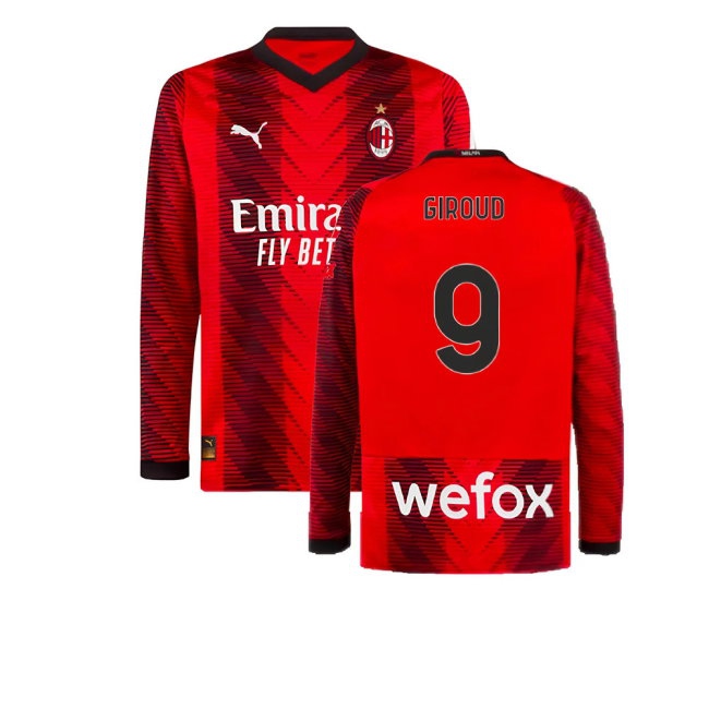 Women's AC Milan 2023/24 Home Long Sleeve Jersey