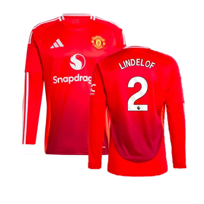 Kids' Man Utd 2024/25 Home Long Sleeve Jersey