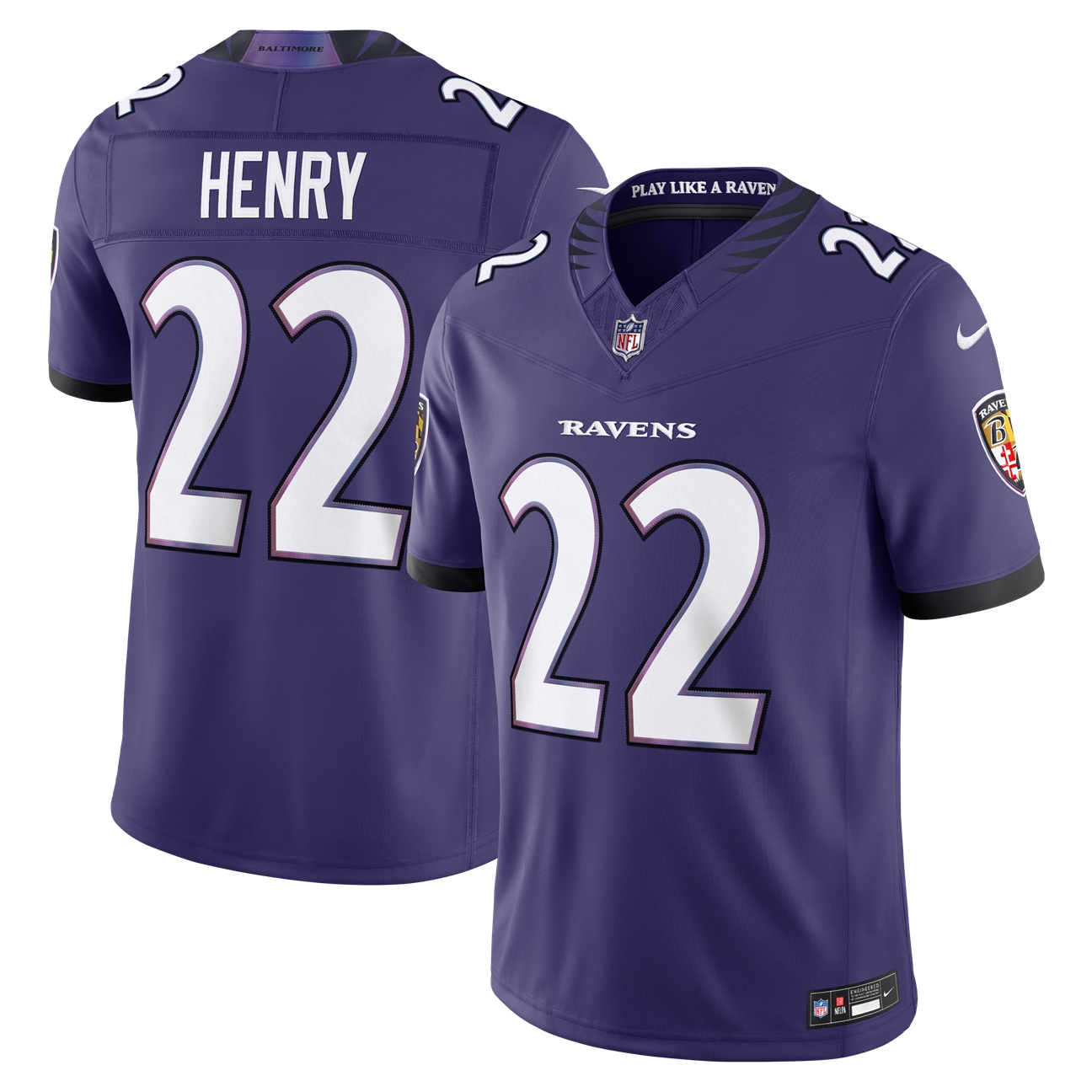 Kids' Baltimore Ravens Purple Stitched Limited Jersey