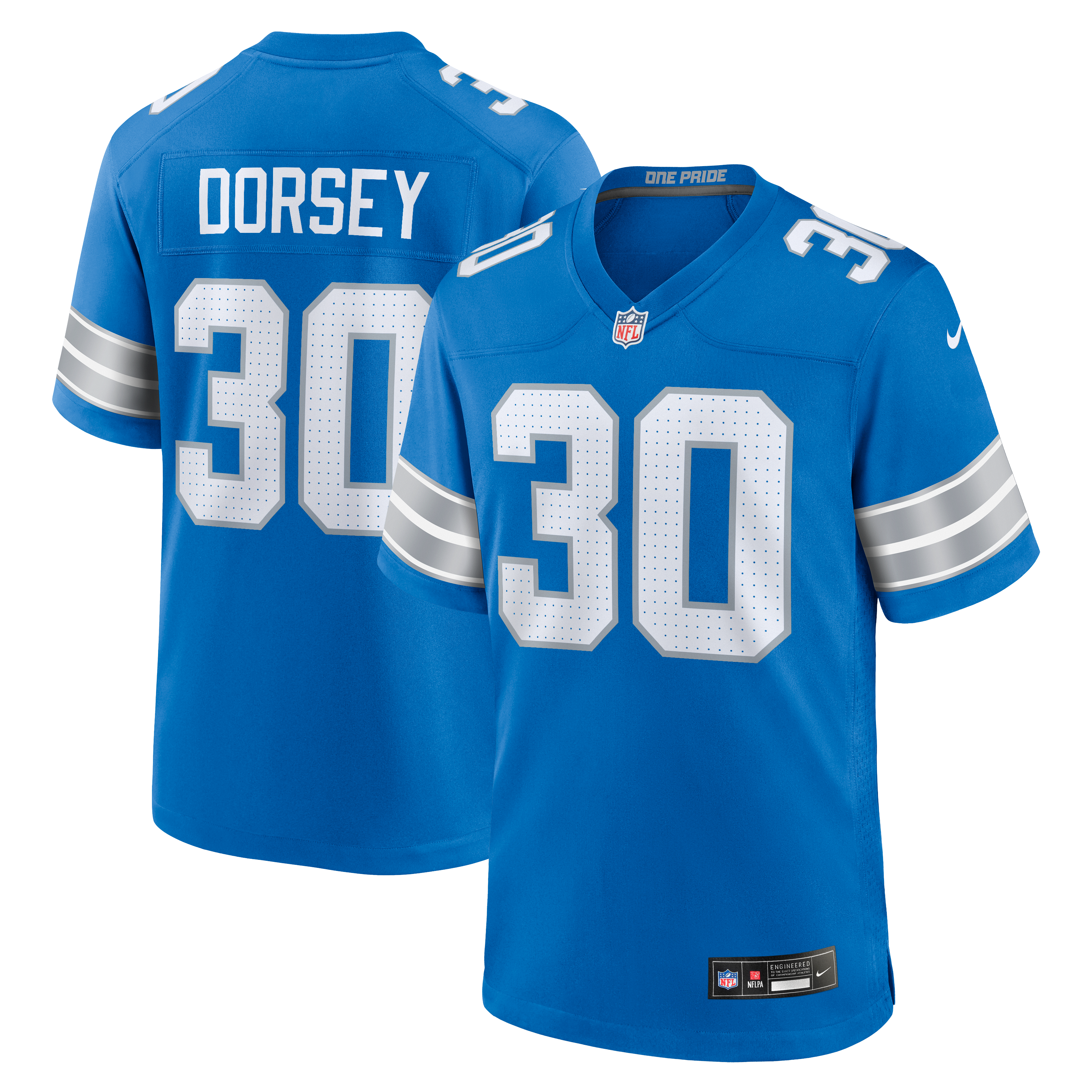 Kids' Detroit Lions Blue Game Jersey