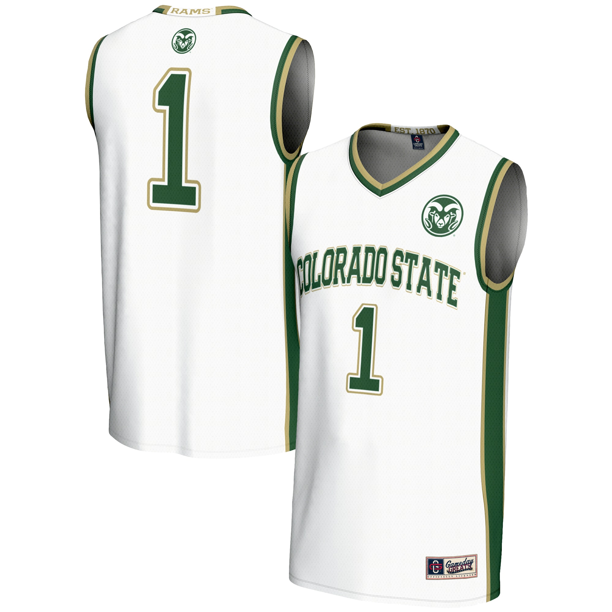 Men's Colorado State Rams White Jersey