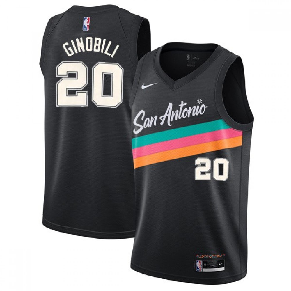 Kids' San Antonio Spurs 2020/21 Black City Swingman Jersey