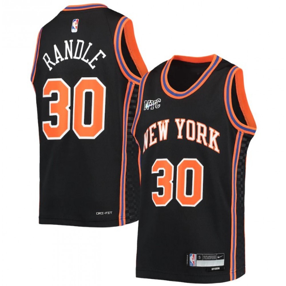 Kids' New York Knicks 2021/22 Black City Swingman Jersey
