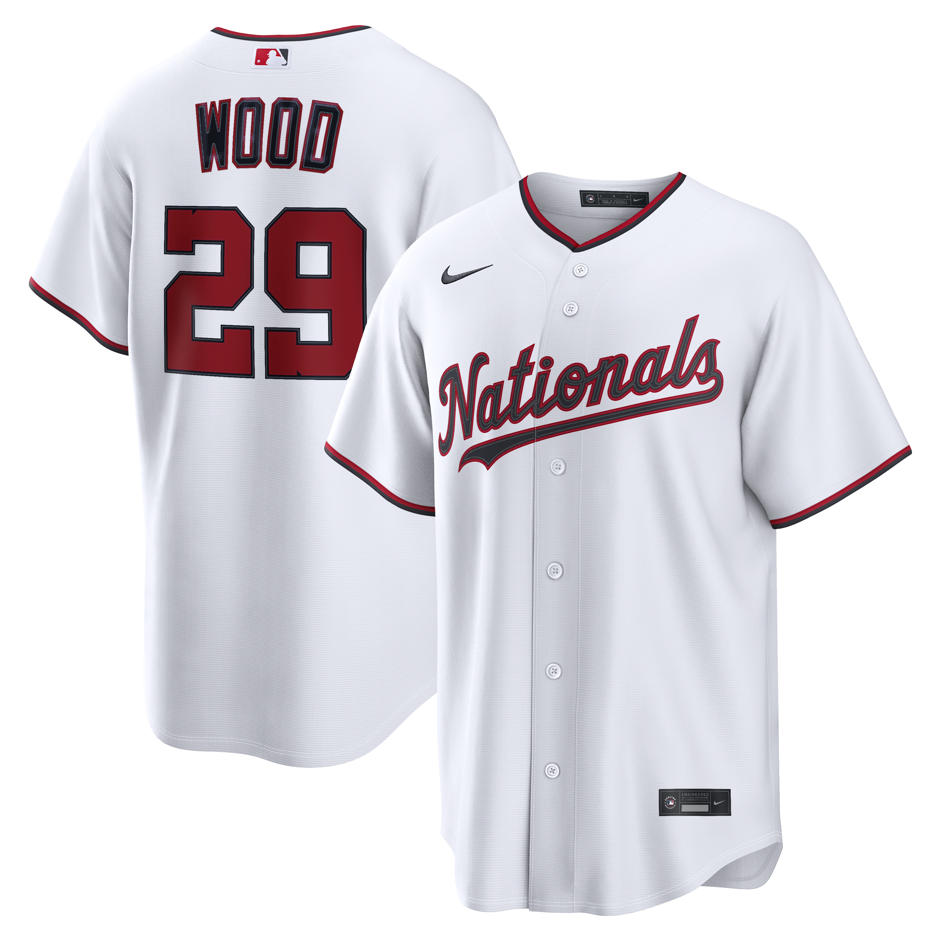 Kids' Washington Nationals White Replica Jersey