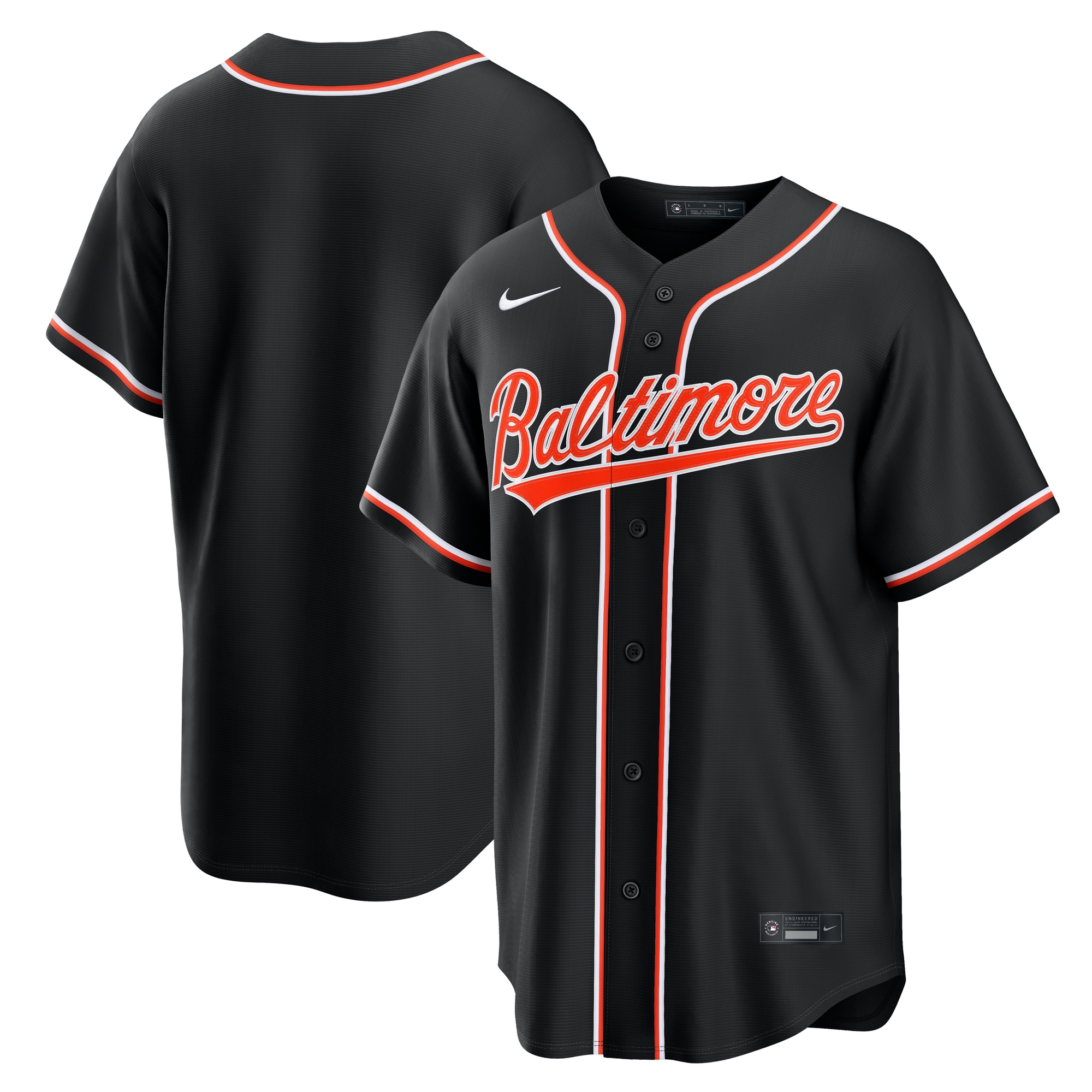 Men's Baltimore Orioles Black Replica Jersey