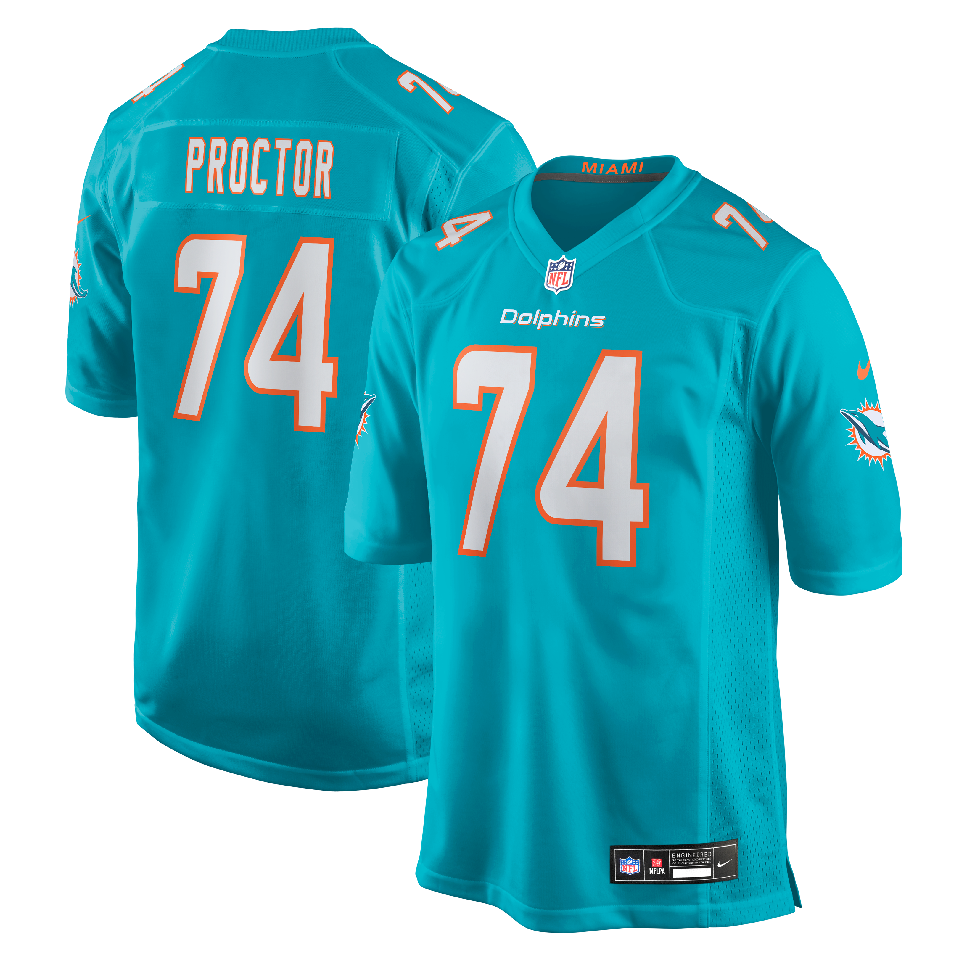 Men's Miami Dolphins 2026 Aqua Game Jersey