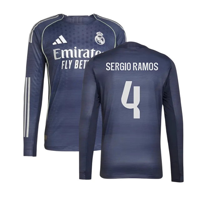 Men's Real Madrid 2025/26 Away Long Sleeve Jersey