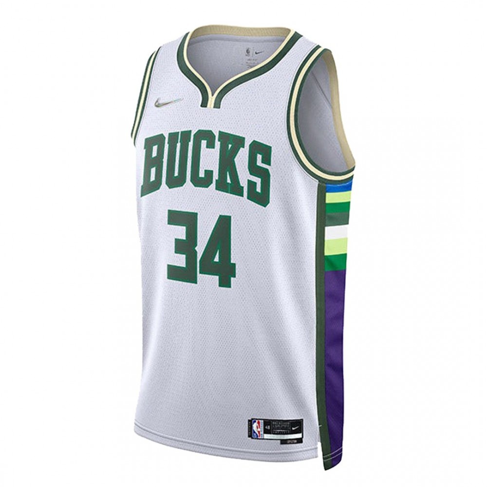 Kids' Milwaukee Bucks 2021/22 White City Swingman Jersey