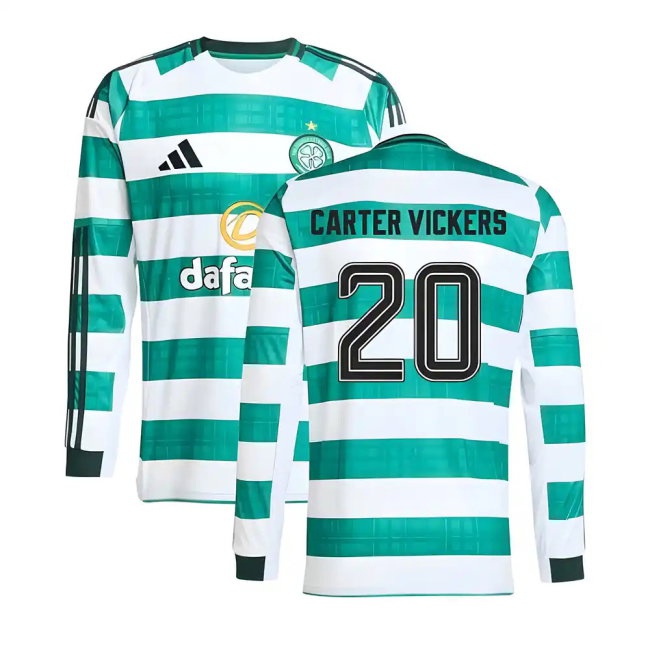 Kids' Celtic 2025/26 Home Long Sleeve Jersey