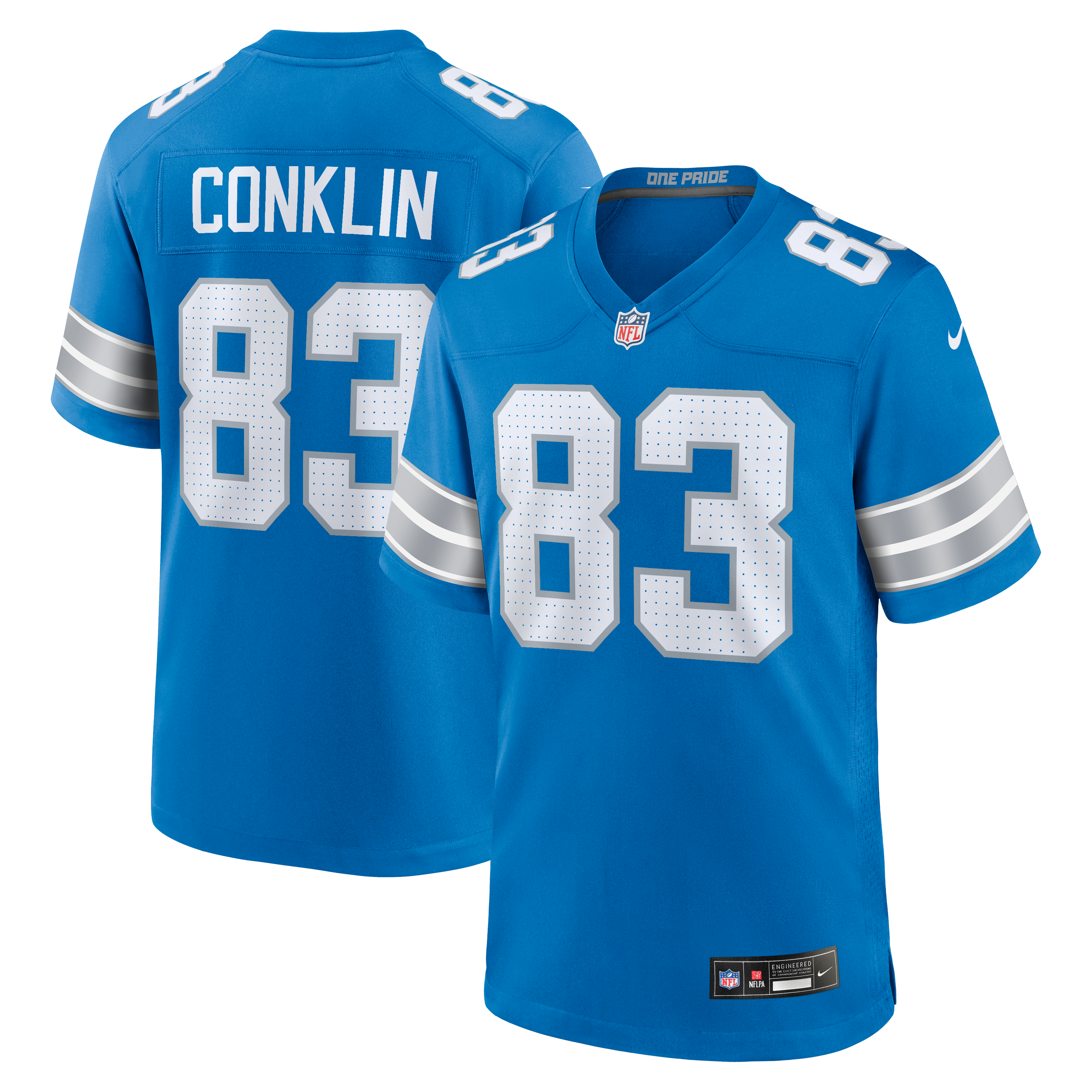 Kids' Detroit Lions Blue Game Jersey