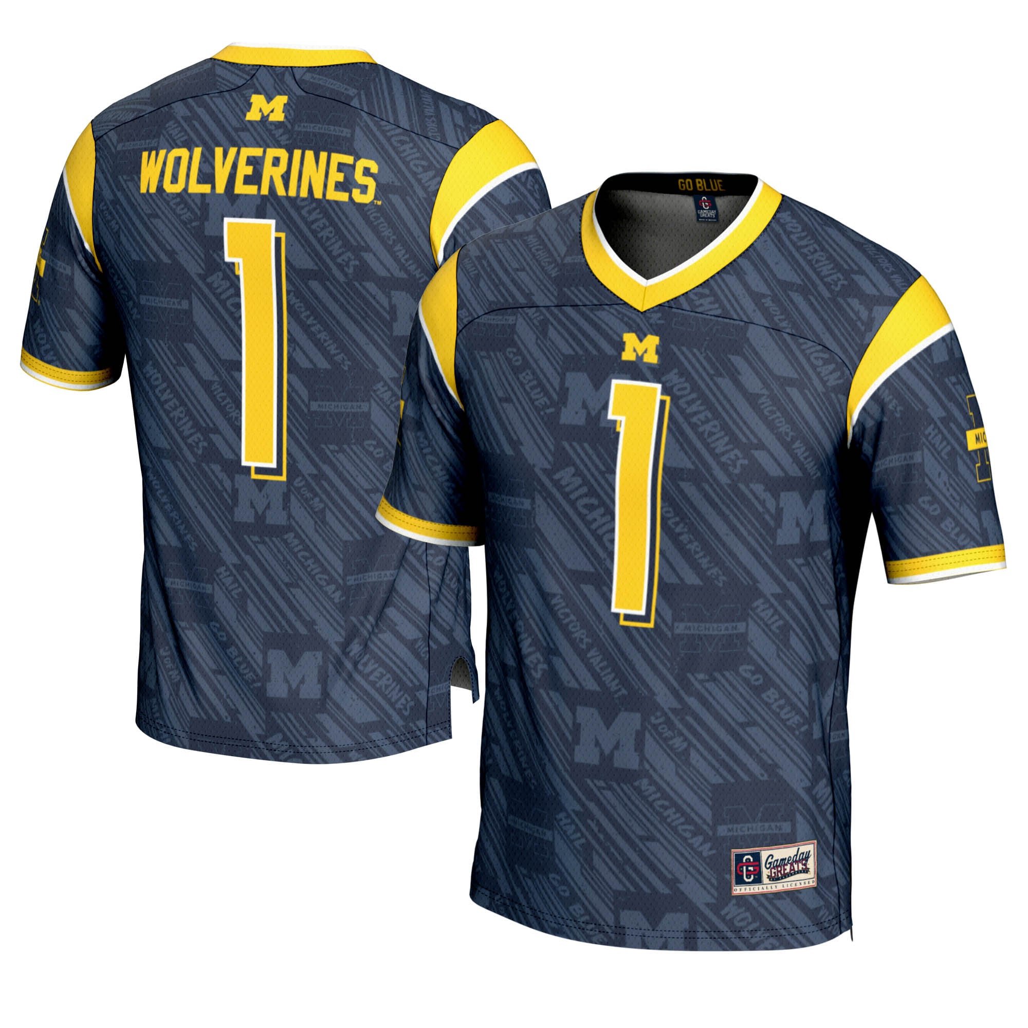 Men's Michigan Wolverines Navy Fashion Jersey