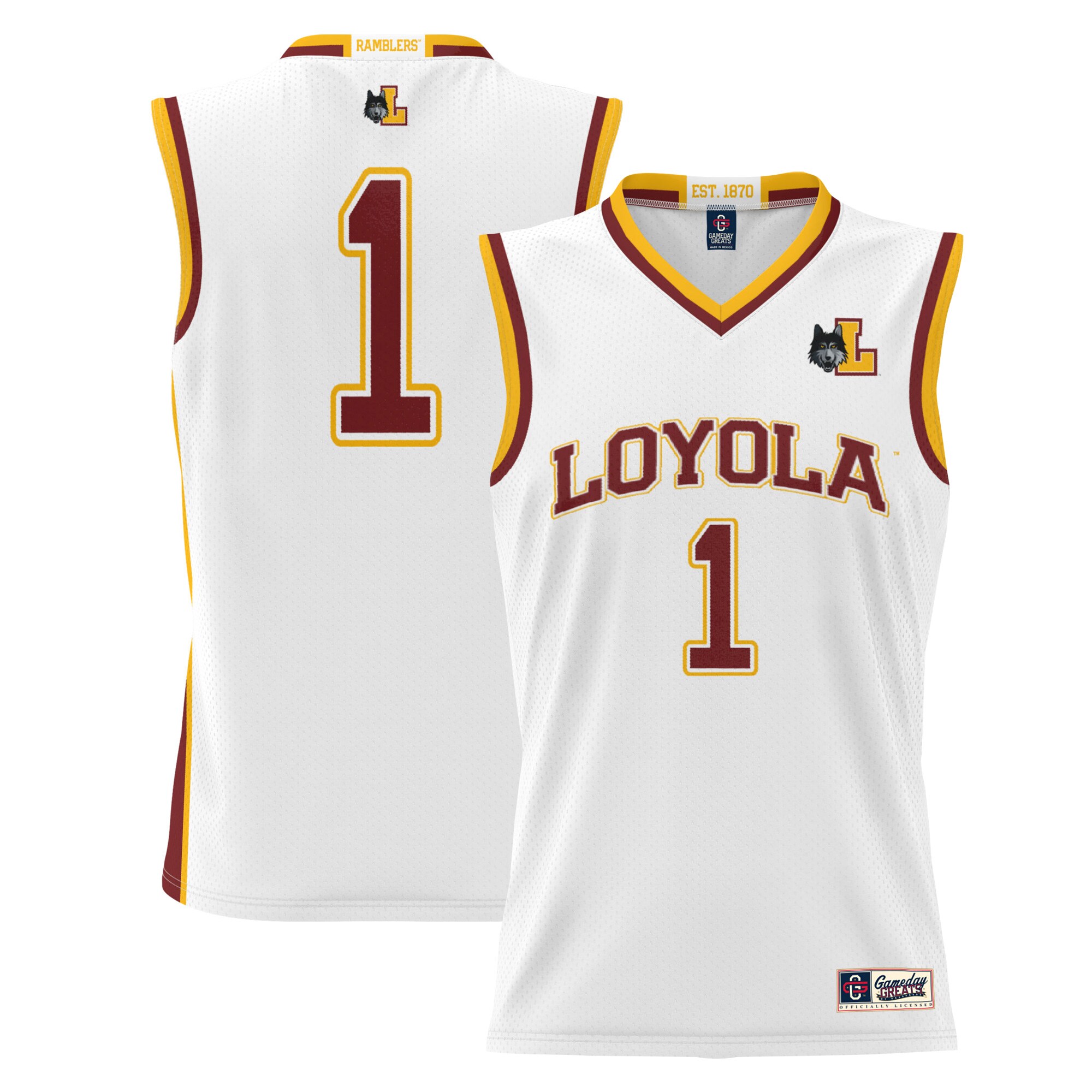 Men's Loyola Chicago Ramblers White Jersey