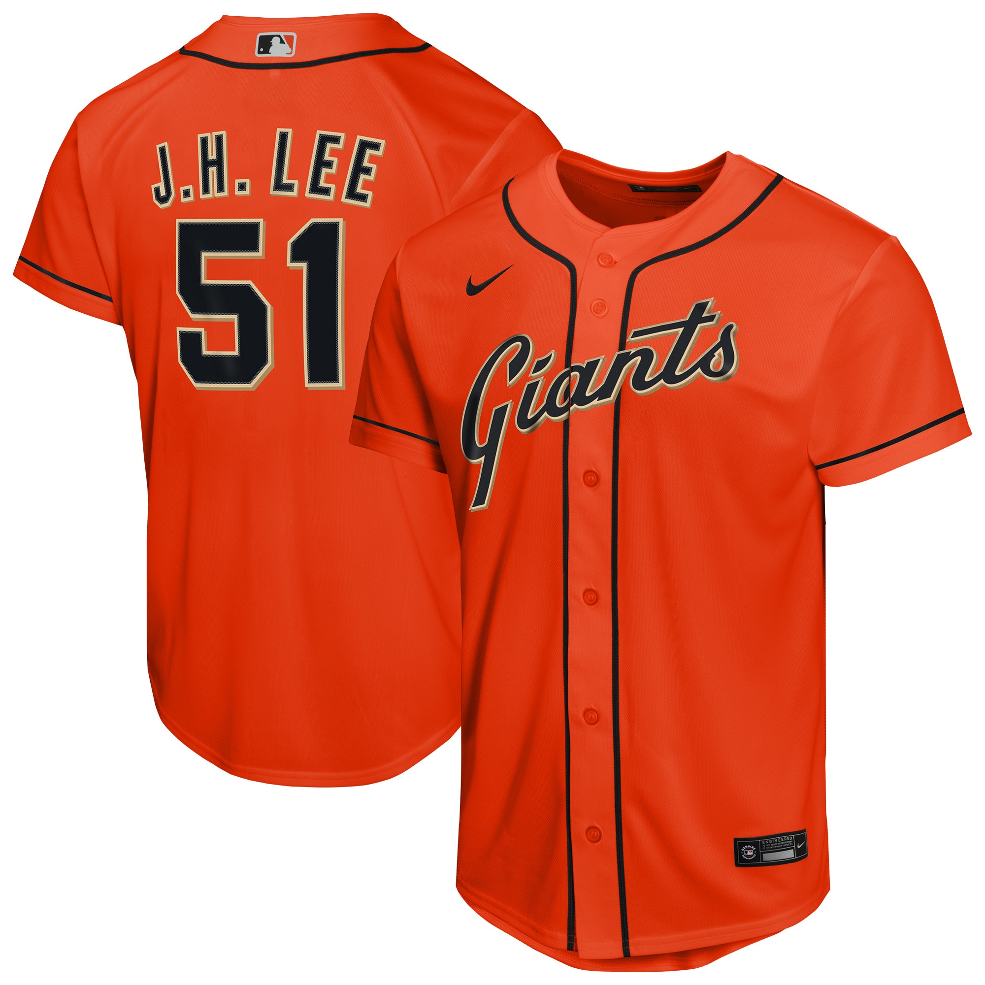 Kids' San Francisco Giants Orange Replica Jersey