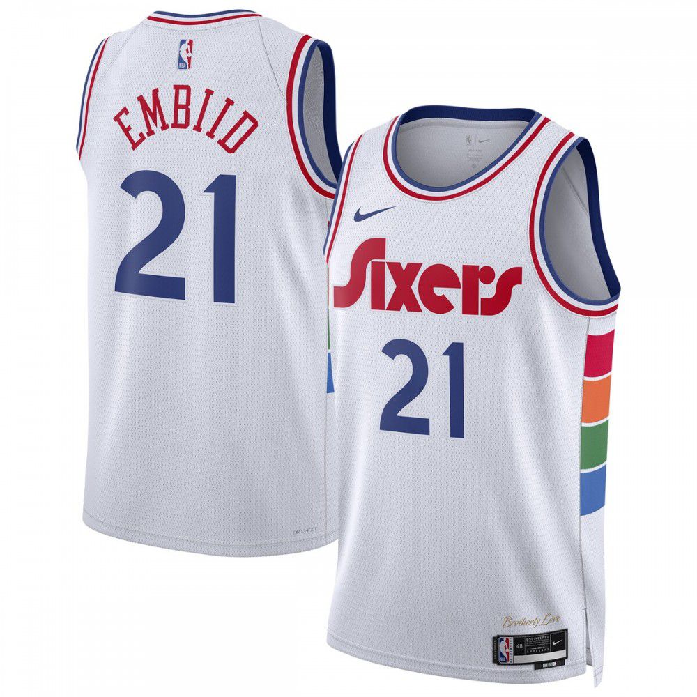 Kids' Philadelphia 76ers 2024/25 White City Player Jersey