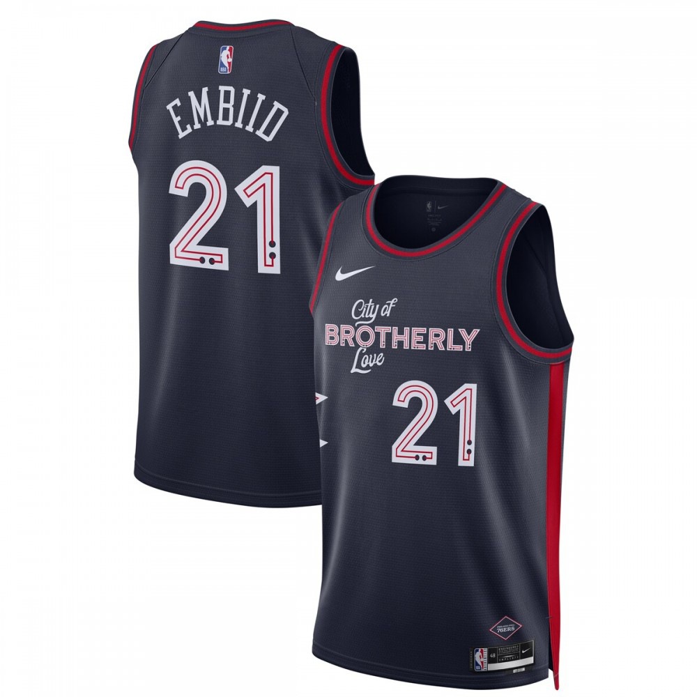 Men's Philadelphia 76ers 2023/24 Navy City Swingman Jersey