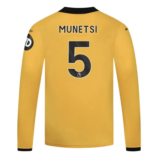 Men's Wolves 2025/26 Home Long Sleeve Jersey