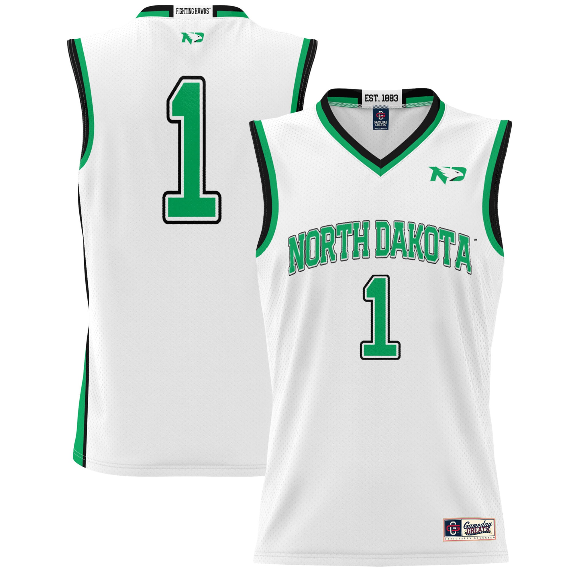 Women's North Dakota White Fashion Jersey