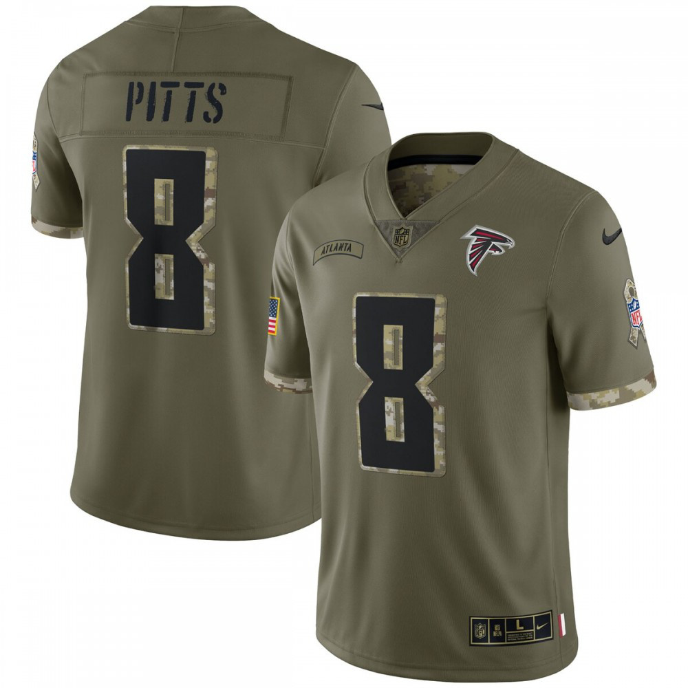 Kids' Atlanta Falcons 2022 Olive Salute Limited Jersey