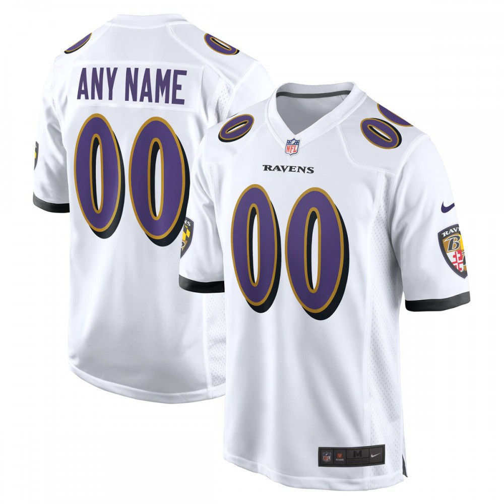 Men's Baltimore Ravens White Game Jersey
