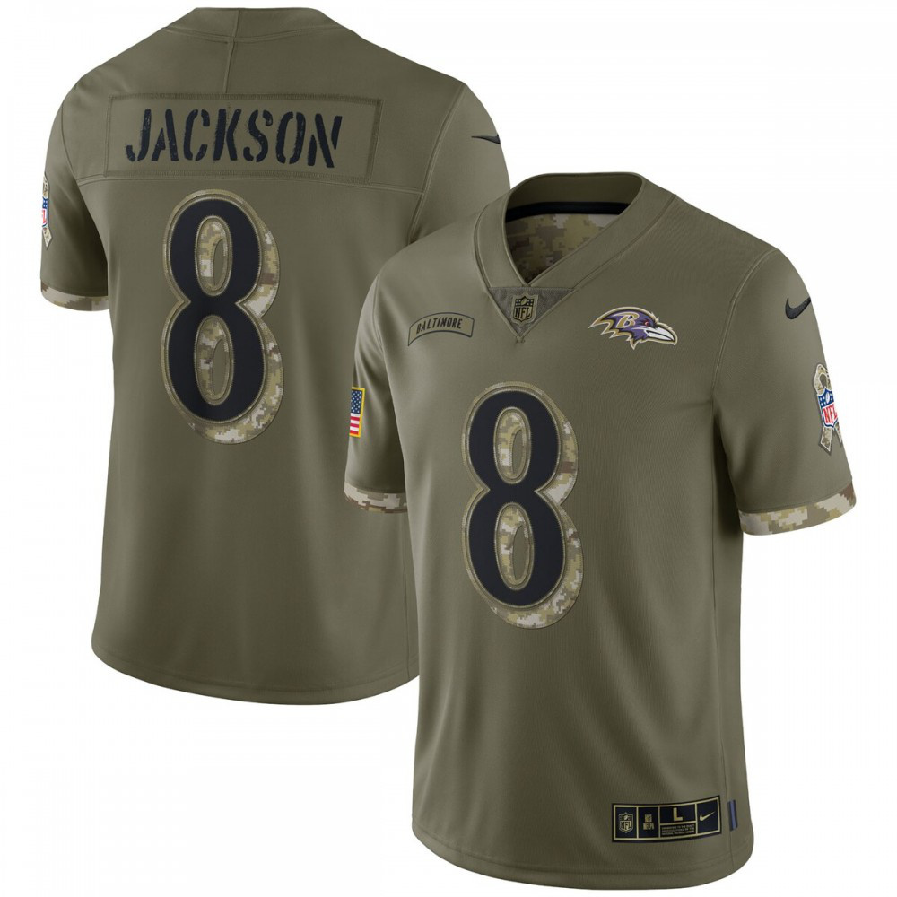 Women's Baltimore Ravens 2022 Olive Salute Limited Jersey