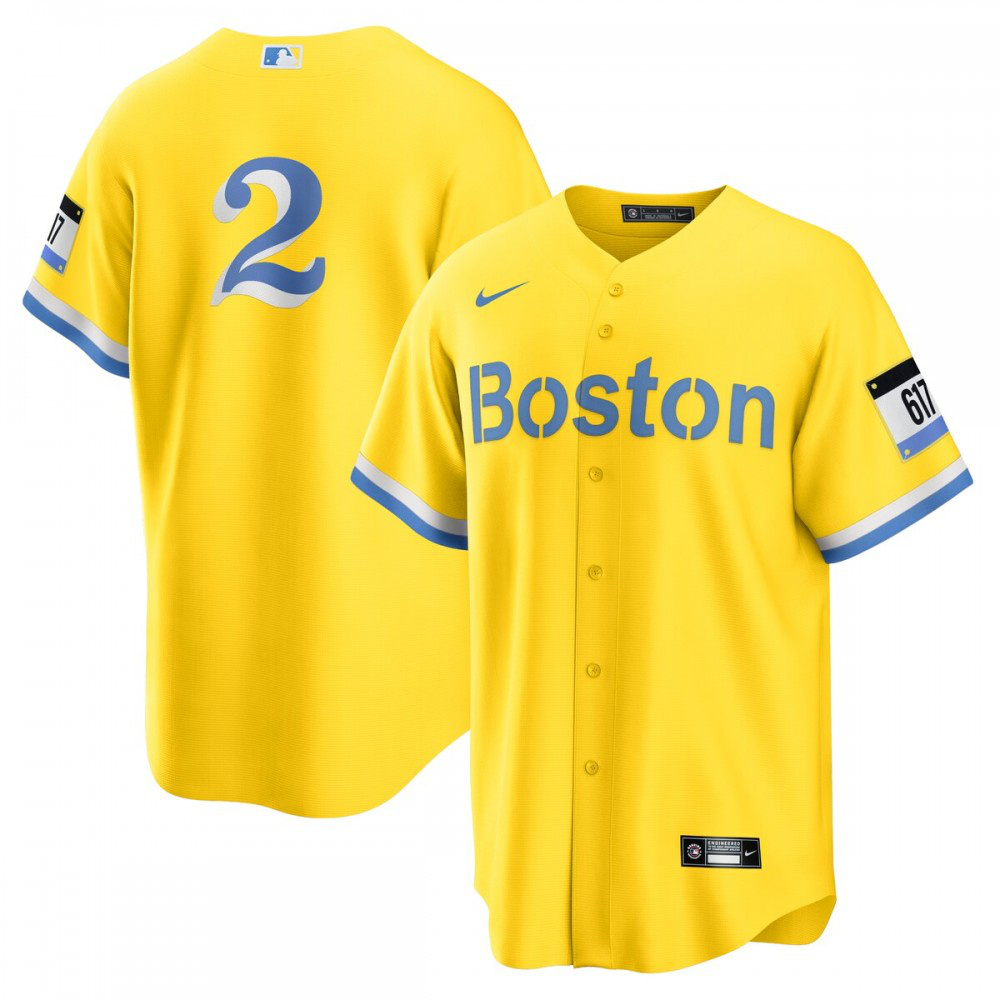 Kids' Boston Red Sox 2021 Gold City Player Jersey